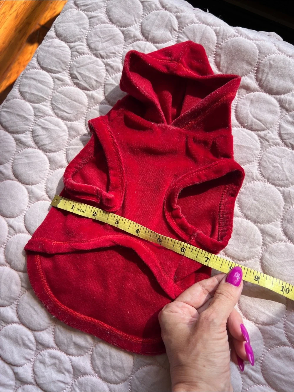 Red Rhinestone Crown Hooded Pet Sweatshirt top XS